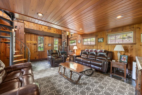 Interior, Living room, Recessed Lighting, Wooden Ceilings, Wooden Walls