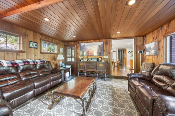 Interior, Living room, Recessed Lighting, Wooden Beams, Wooden Ceilings, Wooden Walls