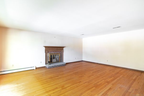 Empty room, Fireplace, Interior, Wood Texture Flooring