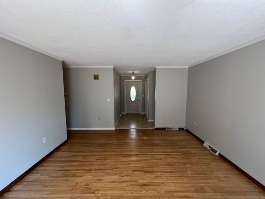 Empty room, Interior, Pendant Lights, Wood Texture Flooring
