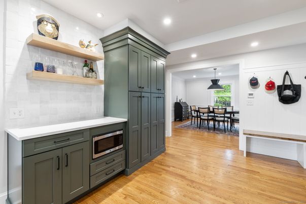 Dining room, Interior, Kitchen, Recessed Lighting, Wood Texture Flooring