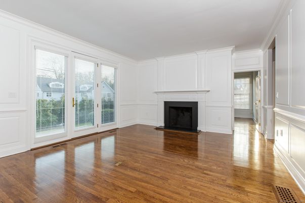 Empty room, Fireplace, Interior, Wood Texture Flooring
