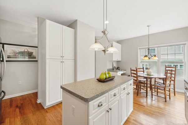 Dining room, Interior, Kitchen, Pendant Lights, Wood Texture Flooring