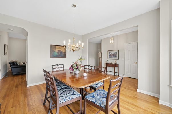 Chandelier, Dining room, Interior, Pendant Lights, Wood Texture Flooring