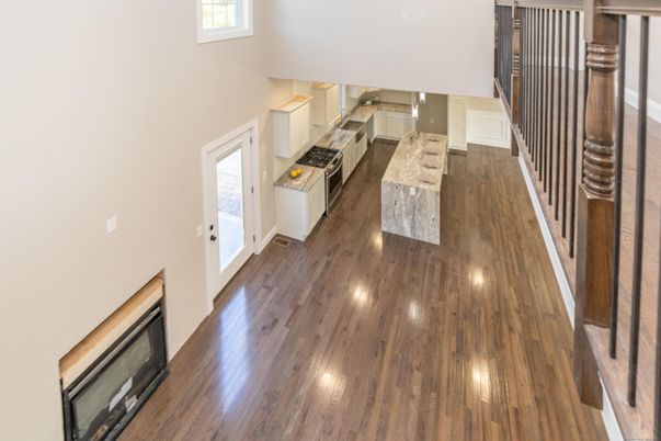 Fireplace, Interior, Kitchen, Wood Texture Flooring
