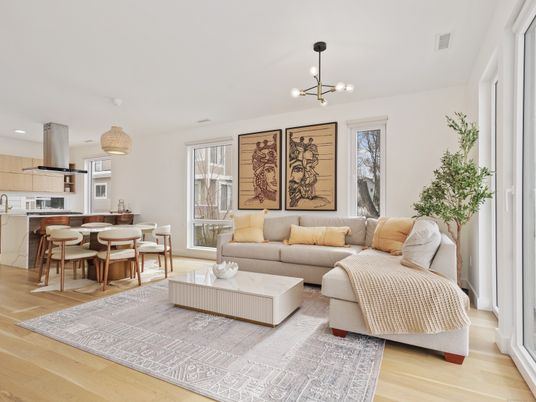 Dining room, Interior, Kitchen, Living room, Pendant Lights, Recessed Lighting, Wood Texture Flooring