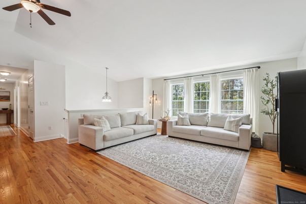 Interior, Living room, Pendant Lights, Wood Texture Flooring