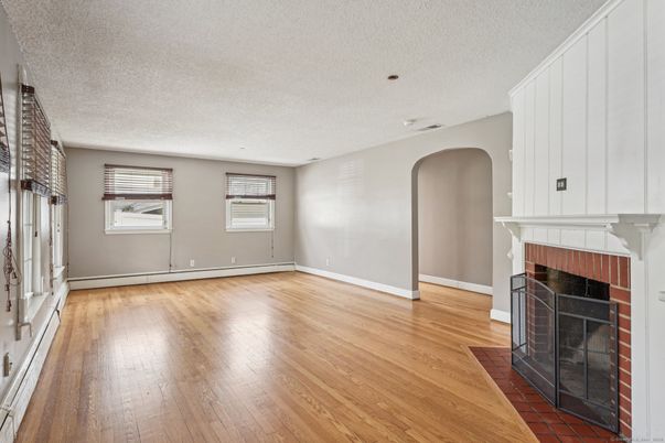 Empty room, Fireplace, Interior, Wood Texture Flooring