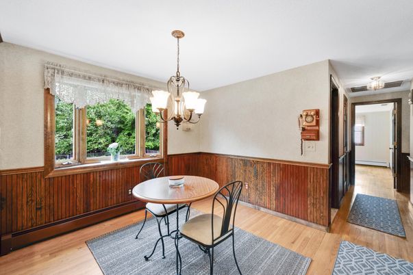 Chandelier, Dining room, Interior, Wood Texture Flooring