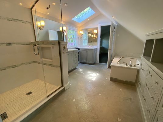 Bathroom, Glass Shower, Interior, Pendant Lights, Recessed Lighting
