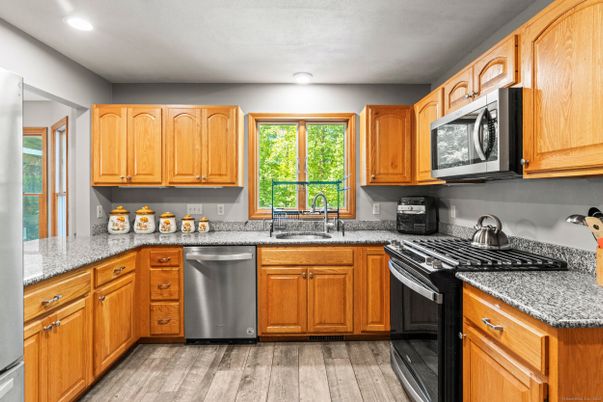 Interior, Kitchen, Recessed Lighting, Wood Texture Flooring