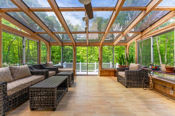 Glass Ceilings, Interior, Sun Room, Wood Texture Flooring