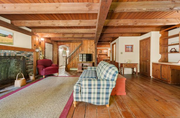 Fireplace, Interior, Living room, Wooden Beams, Wooden Ceilings, Wood Texture Flooring, Wooden Walls