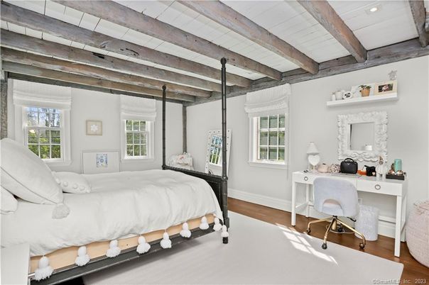 Bedroom, Home Office, Interior, Wooden Beams, Wood Texture Flooring