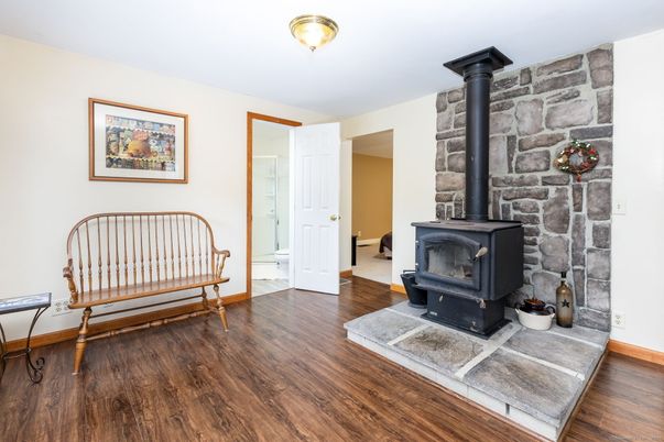 Fireplace, Interior, Stone Walls, Wood Texture Flooring