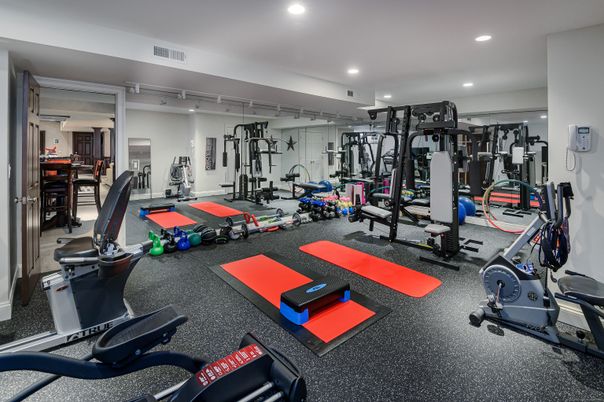 Fitness Equipment, Gym, Interior, Recessed Lighting