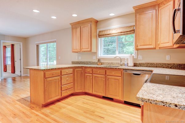 Interior, Kitchen, Recessed Lighting, Wood Texture Flooring
