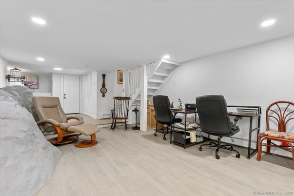 Home Office, Interior, Recessed Lighting, Wood Texture Flooring