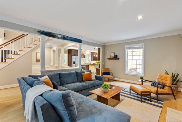 Interior, Kitchen, Living room, Pendant Lights, Recessed Lighting, Wood Texture Flooring