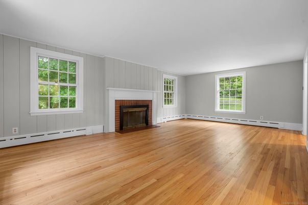 Empty room, Fireplace, Interior, Wood Texture Flooring