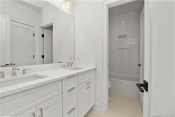 Bathroom, Dual Sink Vanities, Interior, Wood Texture Flooring