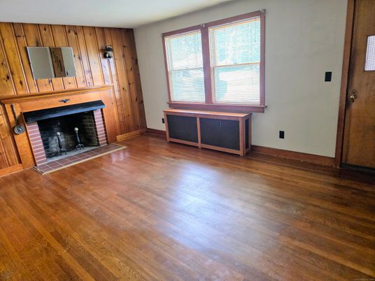 Empty room, Fireplace, Interior, Wood Texture Flooring, Wooden Walls