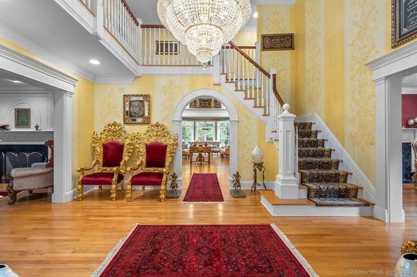 Chandelier, Interior, Recessed Lighting, Wood Texture Flooring