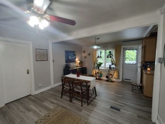 Dining room, Interior, Wood Texture Flooring
