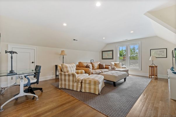 Home Office, Interior, Living room, Recessed Lighting, Wood Texture Flooring