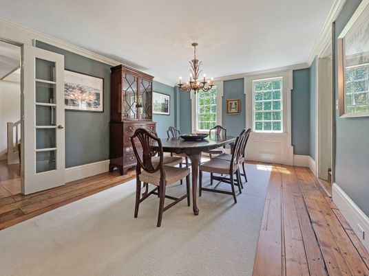 Chandelier, Dining room, Interior, Wood Texture Flooring
