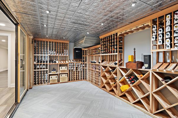 Interior, Recessed Lighting, Wine Storage, Wood Texture Flooring