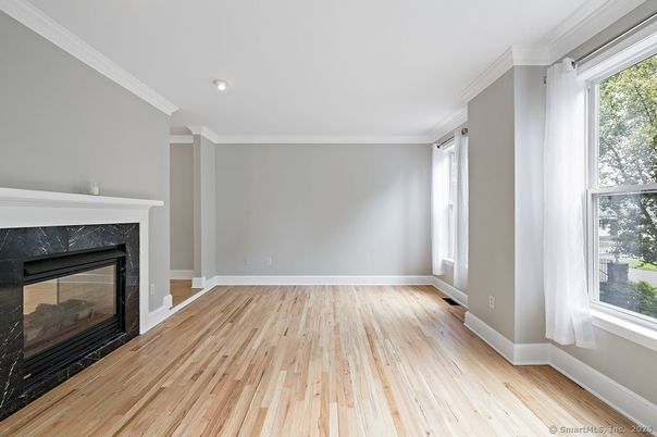 Empty room, Fireplace, Interior, Wood Texture Flooring