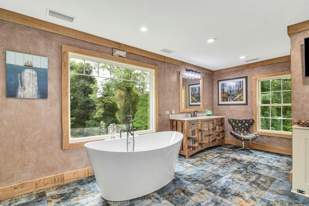 Bathroom, Free Standing Baths, Interior, Recessed Lighting