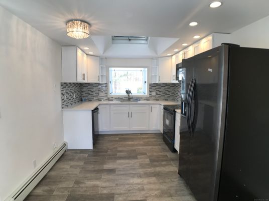 Interior, Kitchen, Recessed Lighting, Wood Texture Flooring
