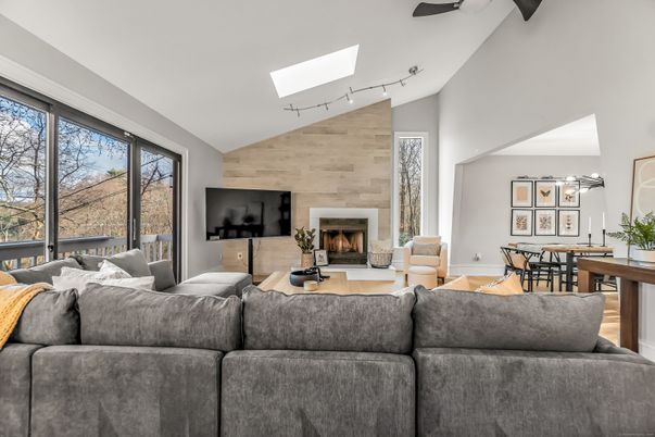 Dining room, Fireplace, Interior, Living room, Wooden Walls