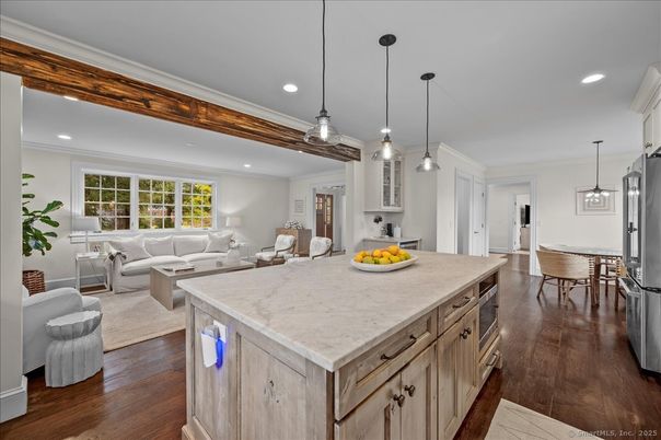 Dining room, Interior, Kitchen, Living room, Pendant Lights, Recessed Lighting, Wood Texture Flooring