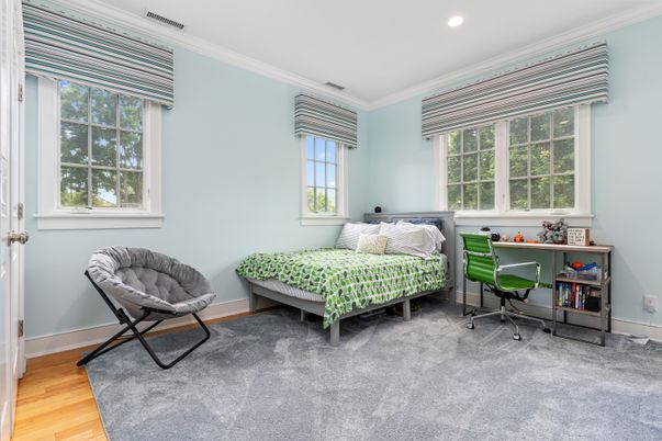 Bedroom, Home Office, Interior, Recessed Lighting, Wood Texture Flooring