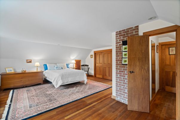 Bedroom, Interior, Stone Walls, Wood Texture Flooring