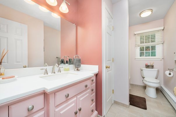 Bathroom, Dual Sink Vanities, Interior, Wood Texture Flooring
