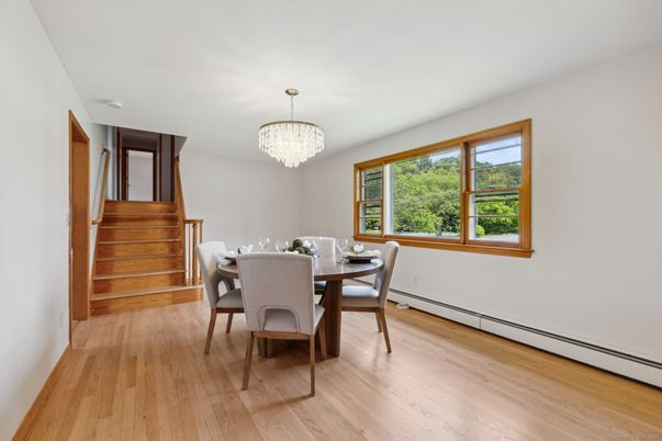 Chandelier, Dining room, Interior, Wood Texture Flooring