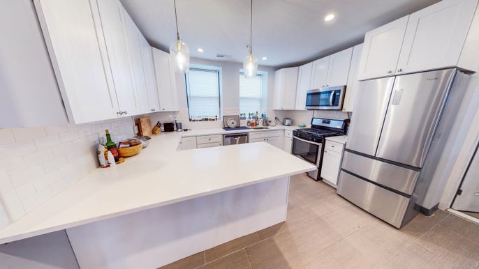 Interior, Kitchen, Pendant Lights, Recessed Lighting, Stainless Steel Appliances