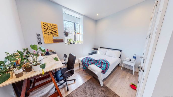 Bedroom, Home Office, Interior, Recessed Lighting, Wood Texture Flooring