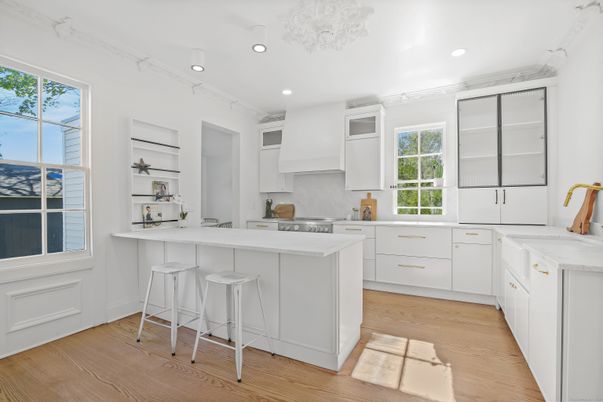 Interior, Kitchen, Recessed Lighting, Wood Texture Flooring