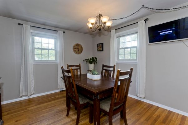 Chandelier, Dining room, Interior, Wood Texture Flooring