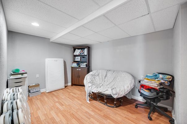 Bedroom, Home Office, Interior, Recessed Lighting, Wood Texture Flooring