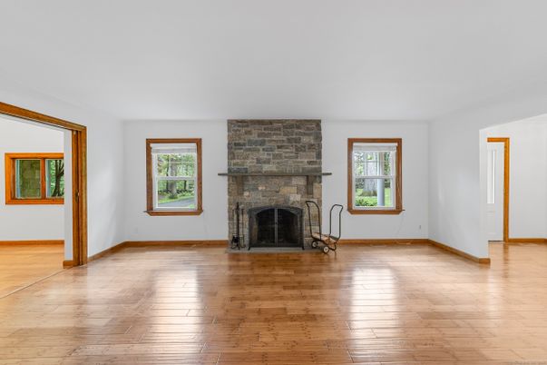 Empty room, Fireplace, Interior, Wood Texture Flooring