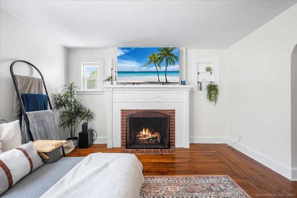 Fireplace, Interior, Living room, Water, Wood Texture Flooring