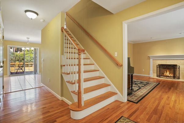 Fireplace, Interior, Wood Texture Flooring