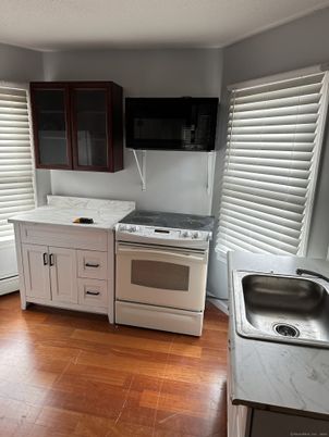 Interior, Kitchen, Stainless Steel Appliances, Wood Texture Flooring