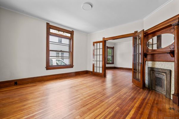 Empty room, Fireplace, Interior, Wood Texture Flooring